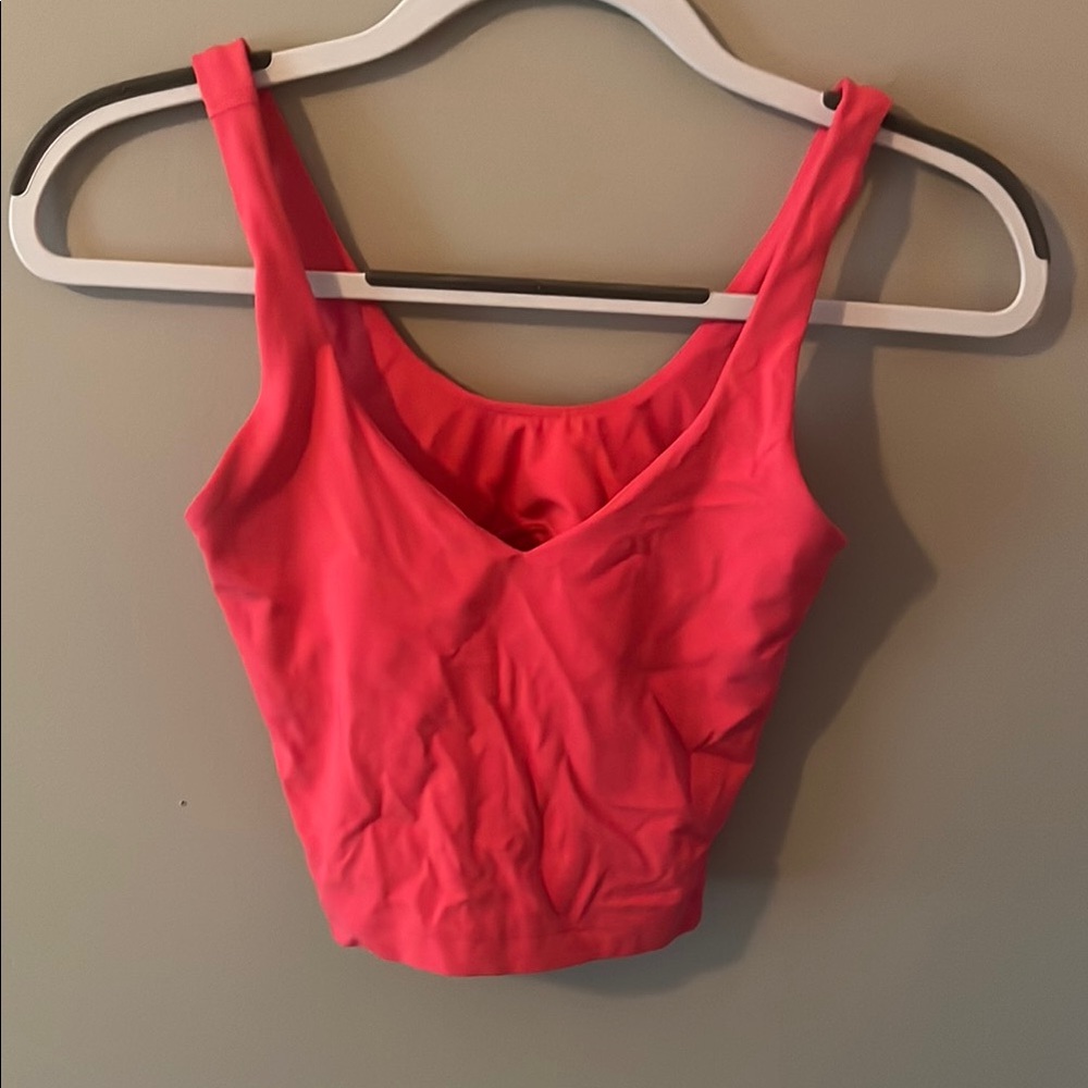 Lululemon Athletica Orange Ruched Sleeveless Crop Top